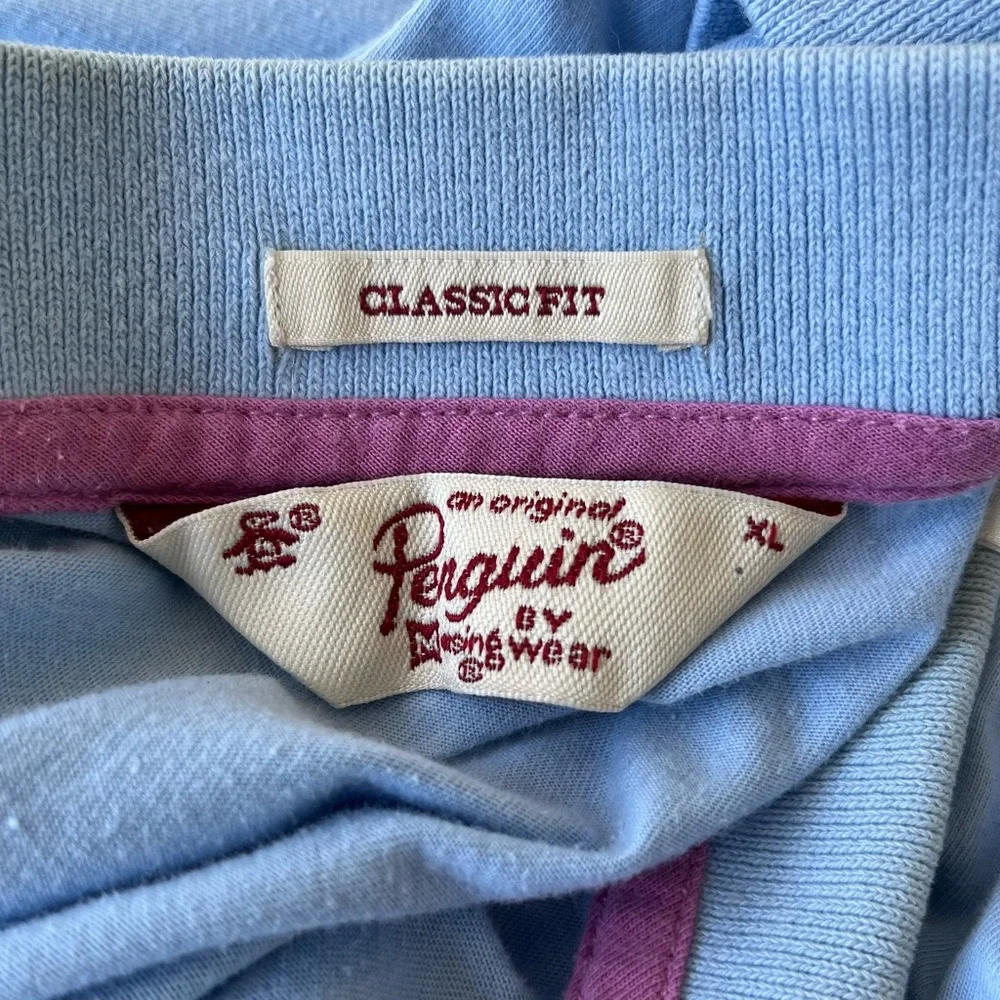 •Penguin By Munsingwear• Light Blue Classic Fit Polo Shirt - Size XL - Picture 2 of 6